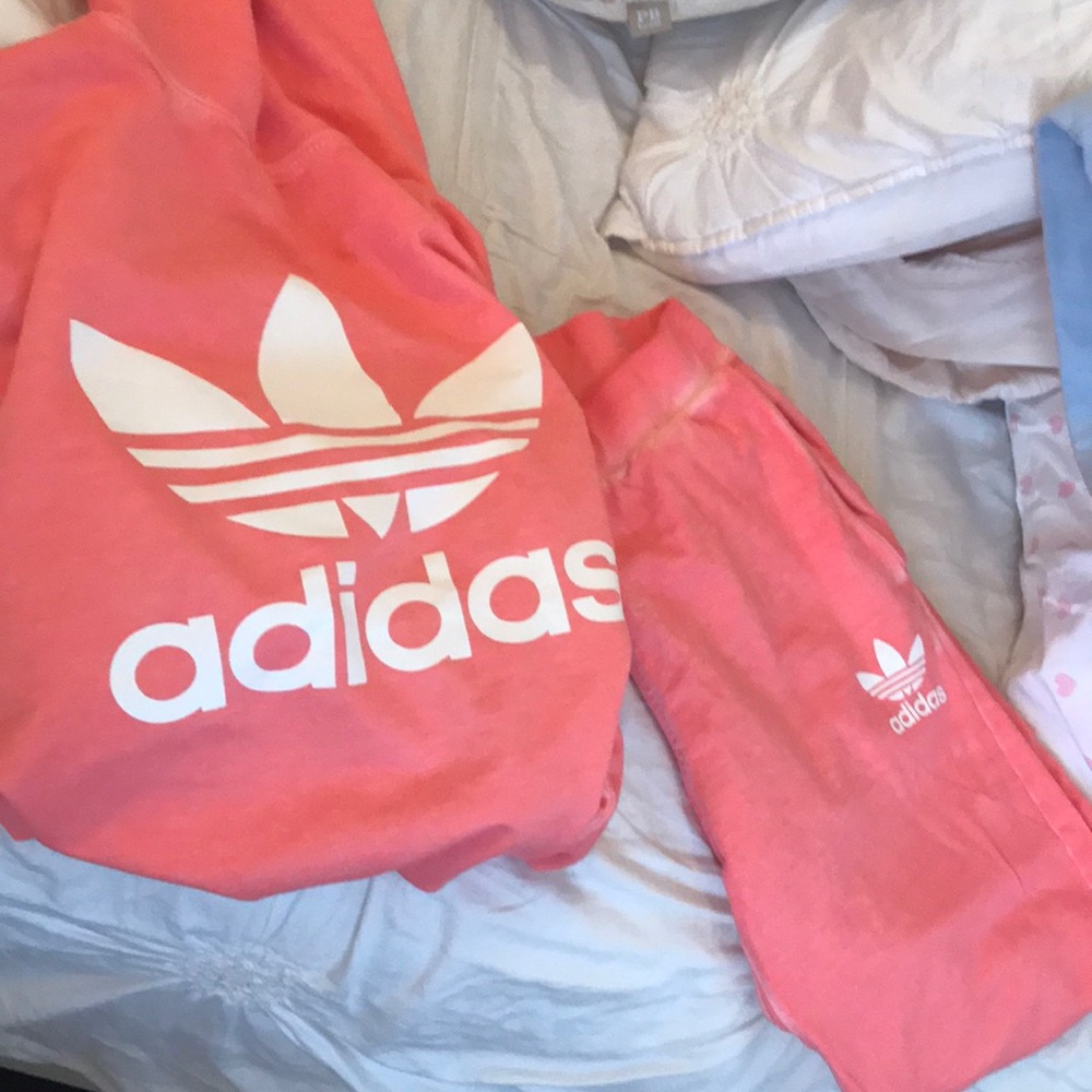Adidas coral tracksuit
